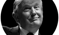 Donald Trump black and white headshot